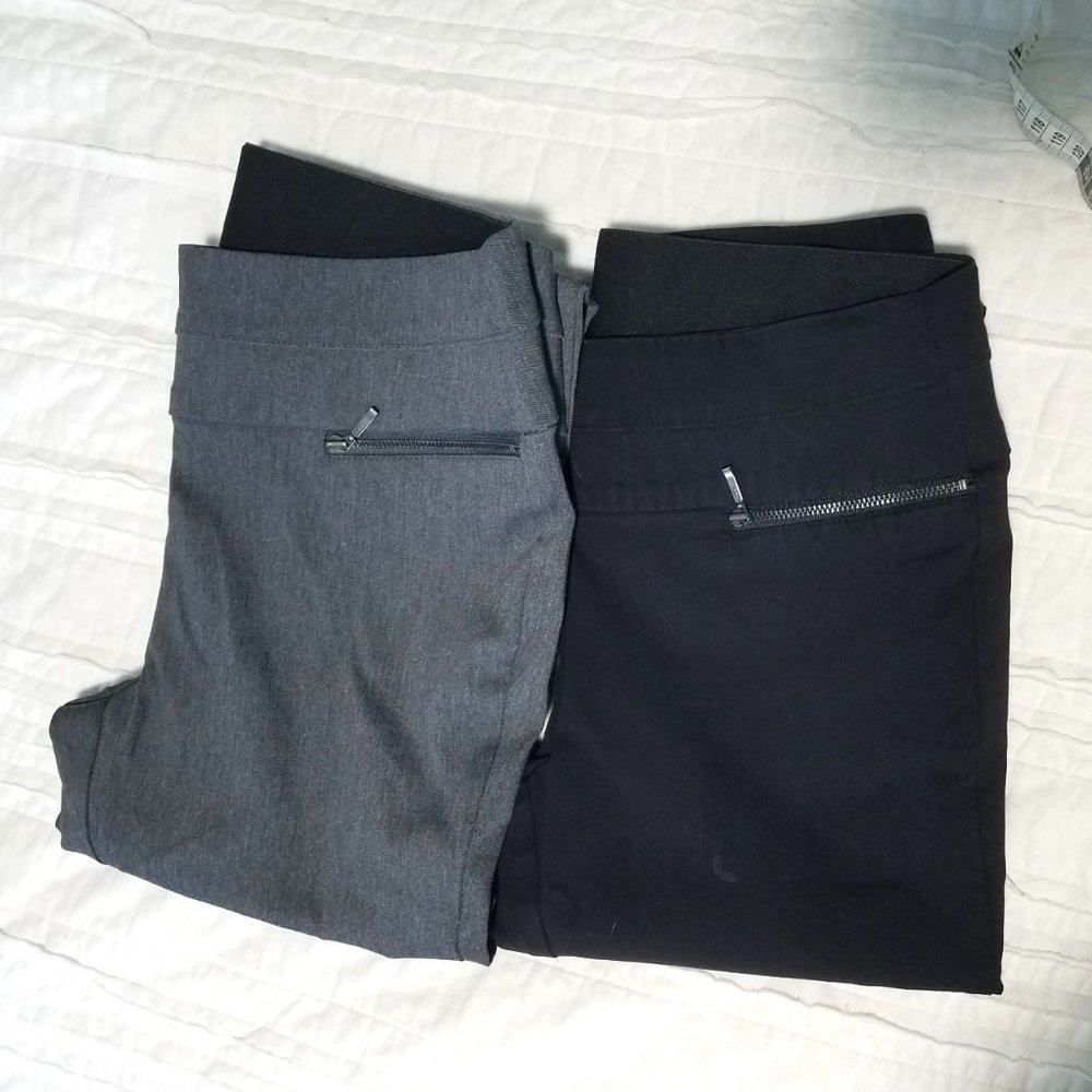 Candie's Pull On Dress Pants 2 piece set dark gray